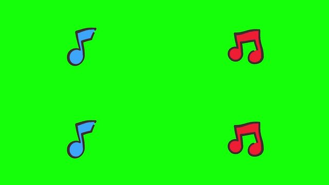 落書き風のゆるい音符セット(八分音符と連符セット)