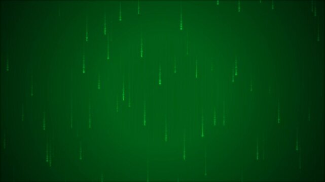 Golden matrix digital data stream animation showing falling computer code characters, ideal for big data processing, programming, and software development.