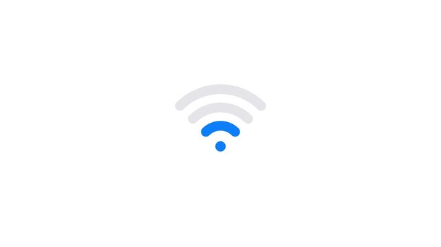 Iphonr Wi-Fi Signal Connecting Animation Loop on White Background
