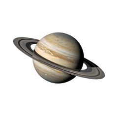 Saturn planet with rings isolated in space isolated on transparent background © MDRASIDHASAN