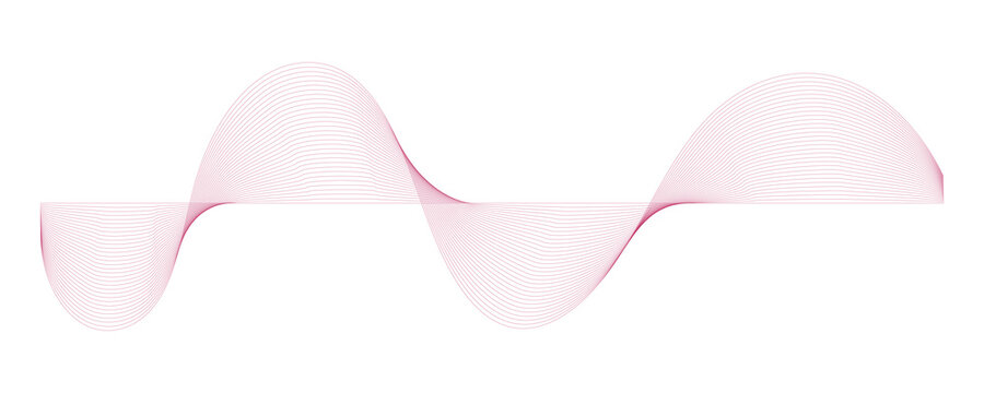 Geometric pink ribbon wavy line grid creating elegant continuous digital curve movement on transparent background.