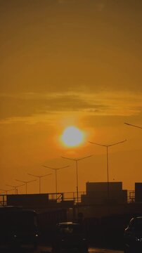 Warm Sunset Glow Behind Urban Rooftops