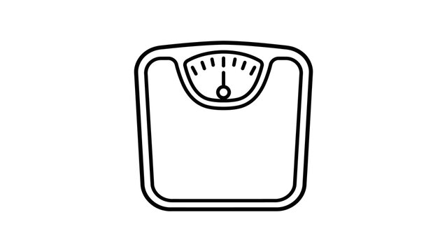 Floor scale icon featuring black outline style for weight health tracking.