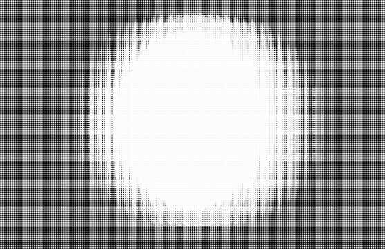 Abstract vector halftone background with central glowing radial circle and dotted black and white texture gradient