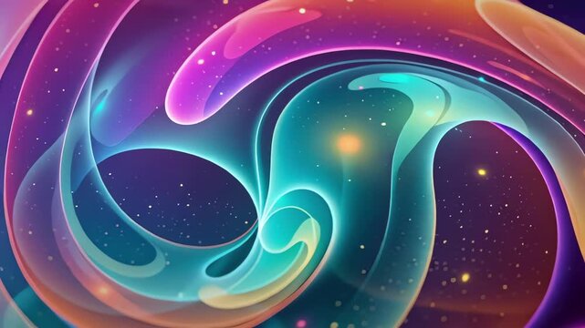 Slow push-in on a digital screen displaying animated gradient patterns morphing into unique shapes, illustrating the dynamic nature of modern design