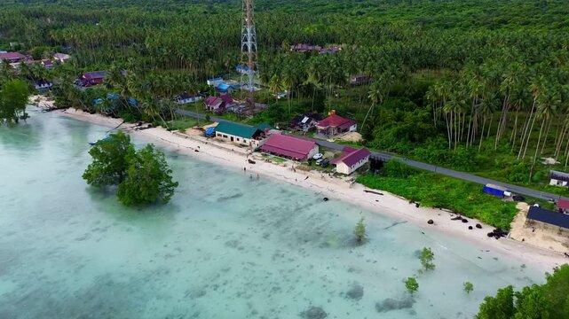 Morning Aerial Biduk Beach Village Homestay Berau East Kalimantan