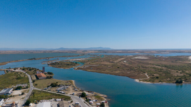 aerial view of porto lagos sea xanthi  greece