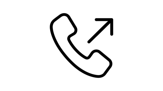 Outgoing call telephone line icon symbolizing outbound communication.