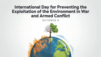 Fototapeta premium International day for preventing the exploitation of the environment in war and armed conflict, october 6