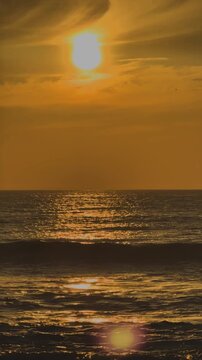 Wide Sunset Landscape Over the Sea