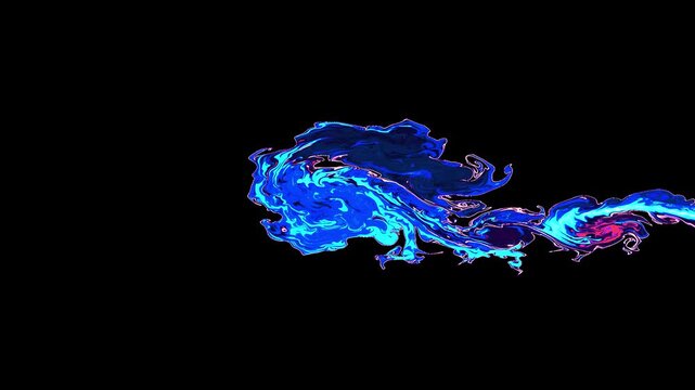 Electric blue and fiery red fluid splash energy motion graphic background