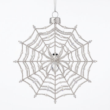 Christmas spider web ornament isolated on white background  