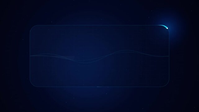 Abstract digital loading frame with glowing light particle and sine wave motion background technology