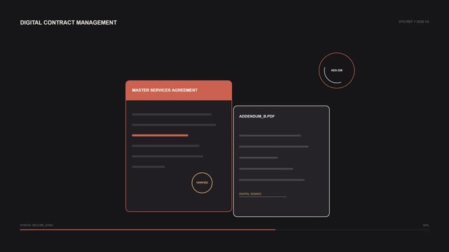 Digital Contract Management Dashboard with Master Services Agreement UI