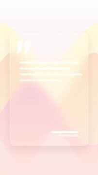 Frosted glass quote cards float on a pastel gradient background