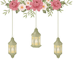 decorative lantern with flowers © Siratus