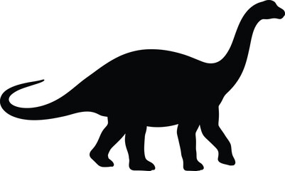 Brontosaurus silhouette vector. Apatosaurus vector icon © Rana