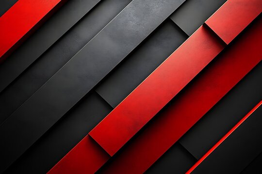 Striking diagonal red and black lines create a modern geometric textured composition