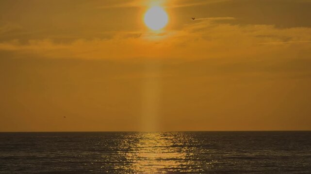 Wide Sunset Landscape Over the Sea