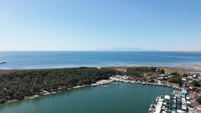 aerial view of porto lagos sea xanthi  greece