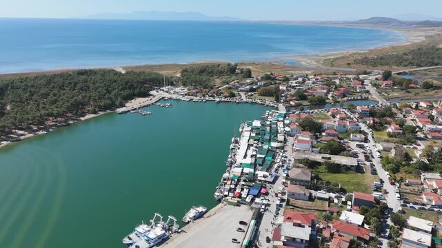 aerial view of porto lagos sea xanthi  greece