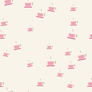 Teacup floral ditsy cream afternoon tea spring cute pattern