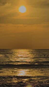 Wide Sunset Landscape Over the Sea