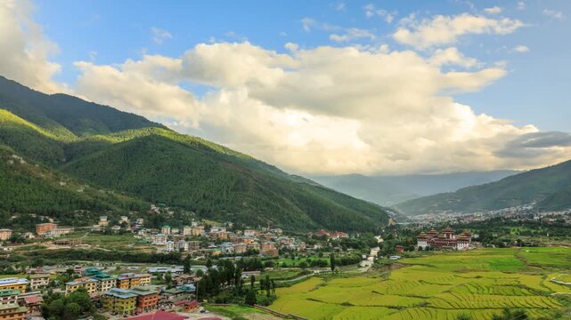 Time Lapse of the city of Thimphu, the capital of Bhutan.