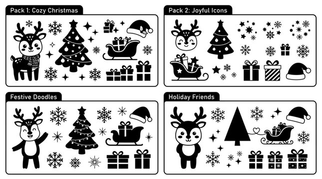 Christmas Sticker Vector Pack - Festive Graphics for Holiday Designs