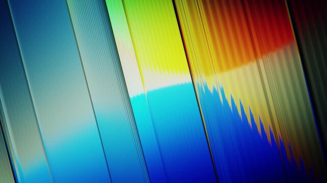 Colorful glass panel background with reflections in a seamless loop