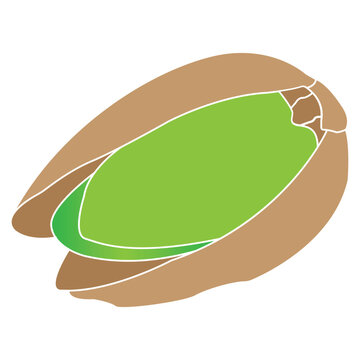 Flat Vector Illustration of Pistachio Nuts