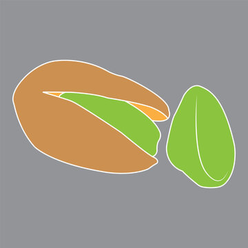 Flat Vector Illustration of Pistachio Nuts