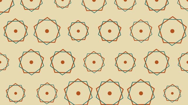 Girih Tile Bloom Rotating Seamless Loop Background