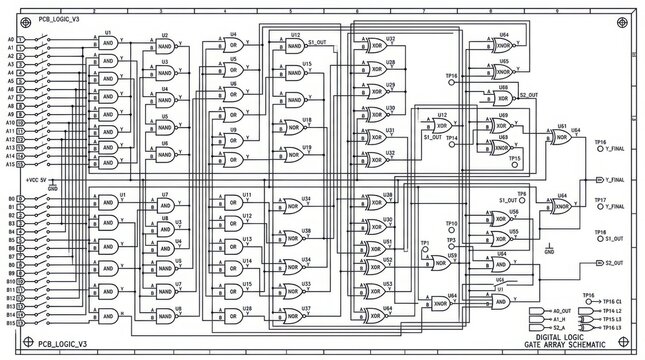 Digital logic gate circuit diagram for electronic schematic design