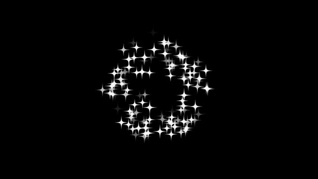 4k magic line dust and twinkling star glitter line animation with pixie dust path and shimmering starlight trail on black screen background