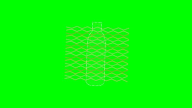 2D Vector Motion Graphic of Automated Honeycomb Paper Wrap Expanding Around Fragile Glass Vase