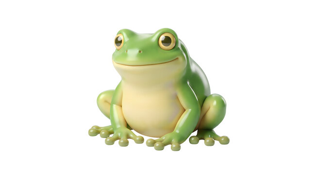 Green tree frog isolated on transparent background