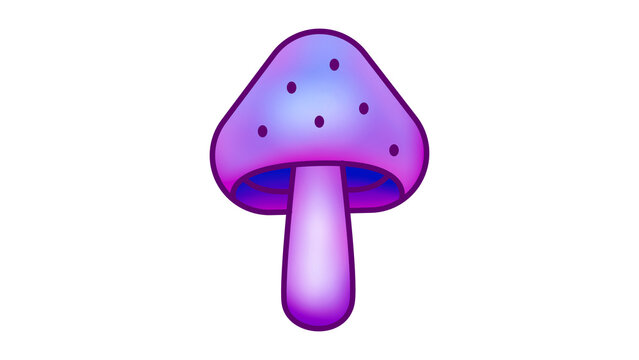 Cartoon style purple mushroom illustration transparent PNG