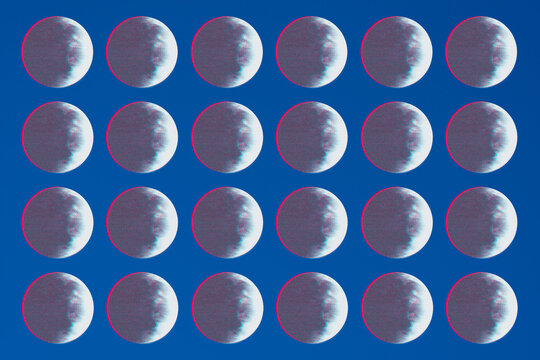 Repeating Moon Grid Pattern
