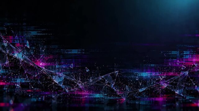 映像のノイズと色ずれを表現したテクノロジー背景