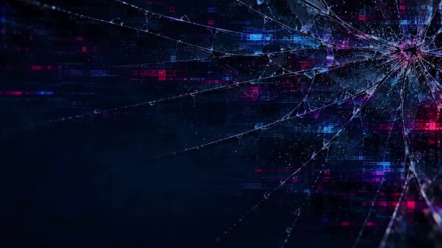 映像のノイズと色ずれを表現したテクノロジー背景
