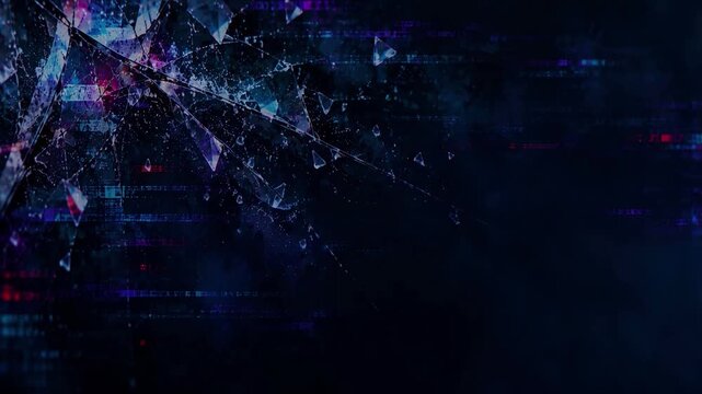 映像のノイズと色ずれを表現したテクノロジー背景