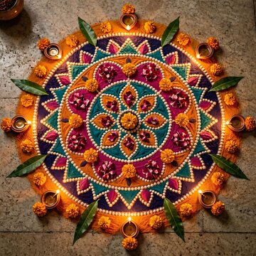 Beautiful dewali mandala round ornament