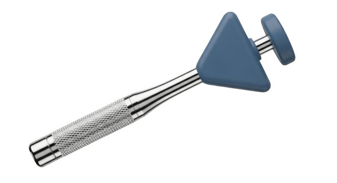 Medical reflex hammer isolated on transparent background for clinical