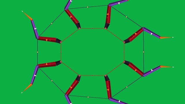 Geometric Kinematic Mechanism Rotation on Green Screen