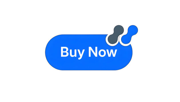 Modern Blue Buy Now Call to Action Button Flat Design Element