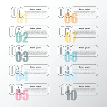 A simple, user-friendly infographic suitable for presenting workflow steps or explaining various details; it covers a total of 10 topics.