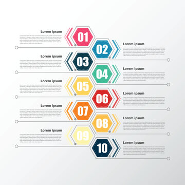 A simple, user-friendly infographic suitable for presenting workflow steps or explaining various details; it covers a total of 10 topics.