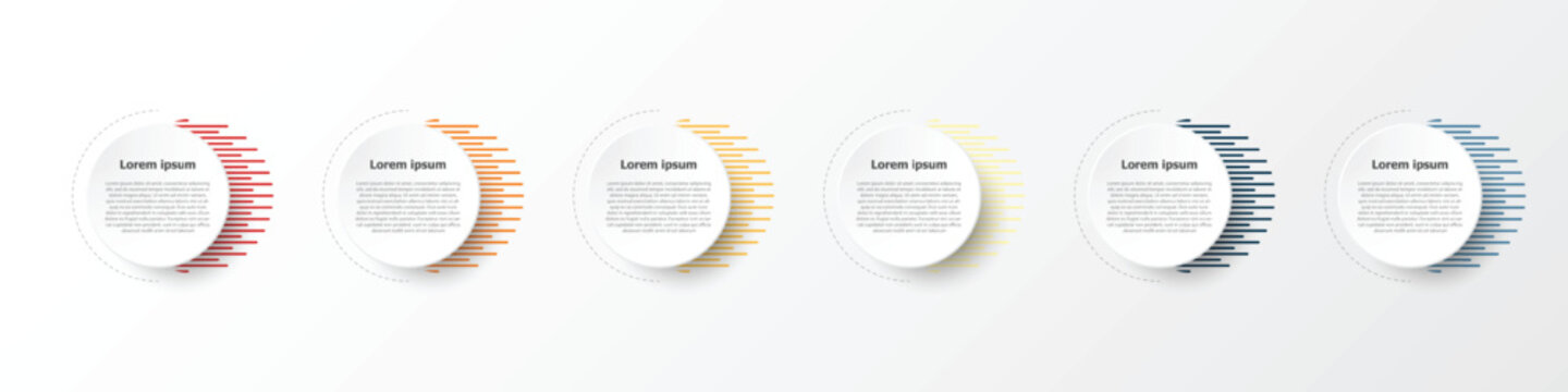A simple, user-friendly infographic suitable for presenting workflow steps or explaining various details; it covers a total of 6 topics.