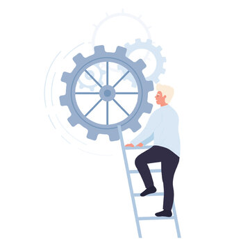 Project development strategy. Project manager, business workflow vector illustration